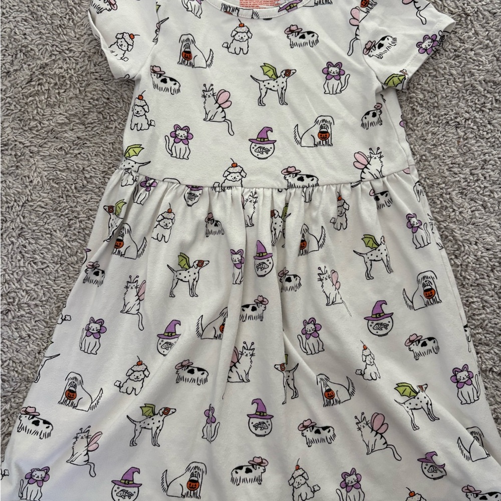 Cat & Jack White Halloween Animal Print Tee Dress